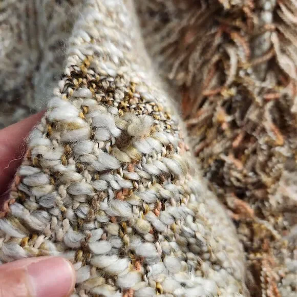 Chicos Womens Medium 1 Wool Alpaca Blend Knit Fringe Open Front Cardigan Sweater - Picture 8 of 11